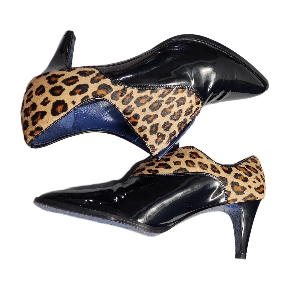 Valentina Rangoni Pump Heels Womens US 8M Multi Leopard Print Leather Calf Hair